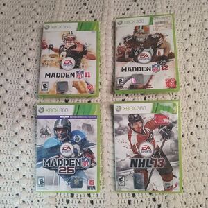 Madden NFL Football 11 12 & 25‎ NHL 13 For Xbox 360 Lot of 4 Games Working Games